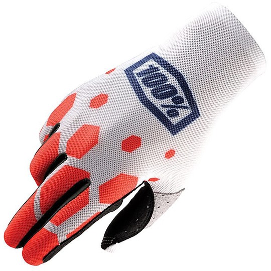 Gloves Moto Cross Enduro 100% Celium Legacy White Red