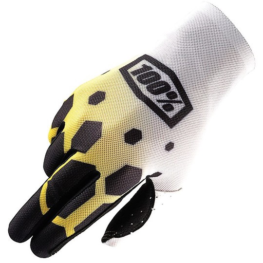 Gloves Moto Cross Enduro 100% Celium Legacy White Yellow