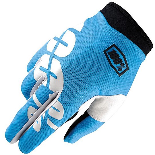Gloves Moto Cross Enduro 100% iTrack Celeste