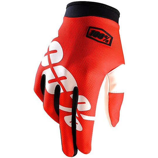 Gloves Moto Cross Enduro 100% iTrack Fire Red
