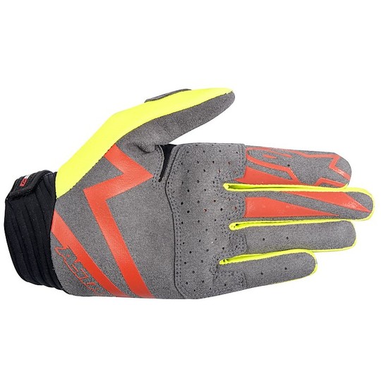 Gloves Moto Cross Enduro Alpinestars Techstar Factory Gloves 2016 Red Blue Yellow Fluo