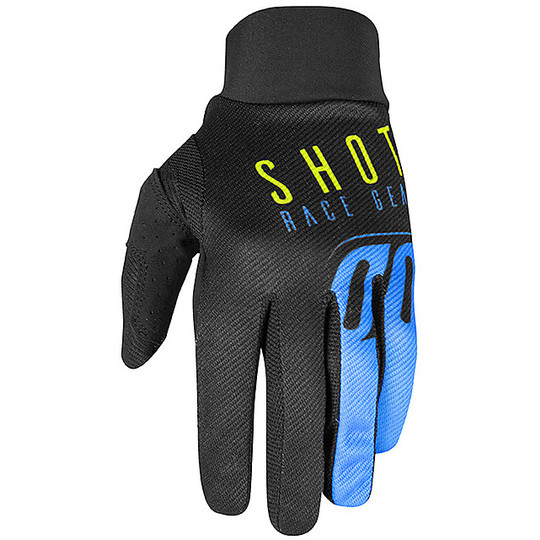 Gloves Moto Cross Enduro Shot AEROLITE ALPHA Blue Neon Yellow