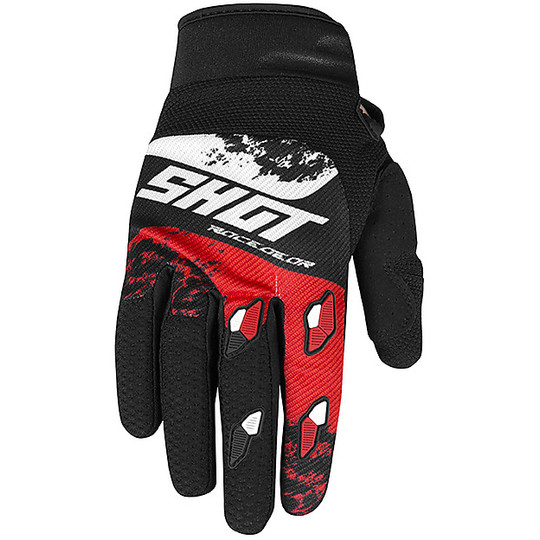 Gloves Moto Cross Enduro Shot CONTACT SHADOW White Red