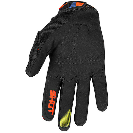 Gloves Moto Cross Enduro Shot CONTACT TRUST Deep Blue Neon Orange