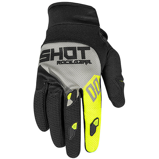 Gloves Moto Cross Enduro Shot CONTACT TRUST Gray Neon Yellow