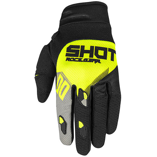 Gloves Moto Cross Enduro Shot CONTACT TRUST Gray Neon Yellow