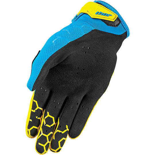 Gloves Moto Cross Enduro thor Draf Indy Yellow Blue