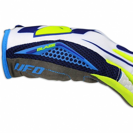 Gloves Moto Cross Enduro UFO Model Blaze Blue White