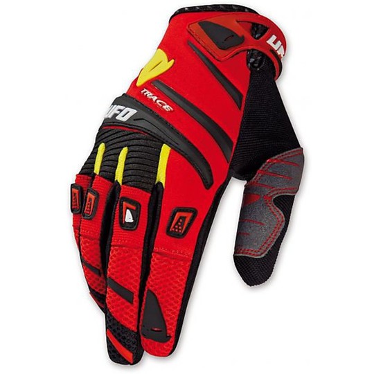 Gloves Moto Cross Enduro UFO Red Trace Model