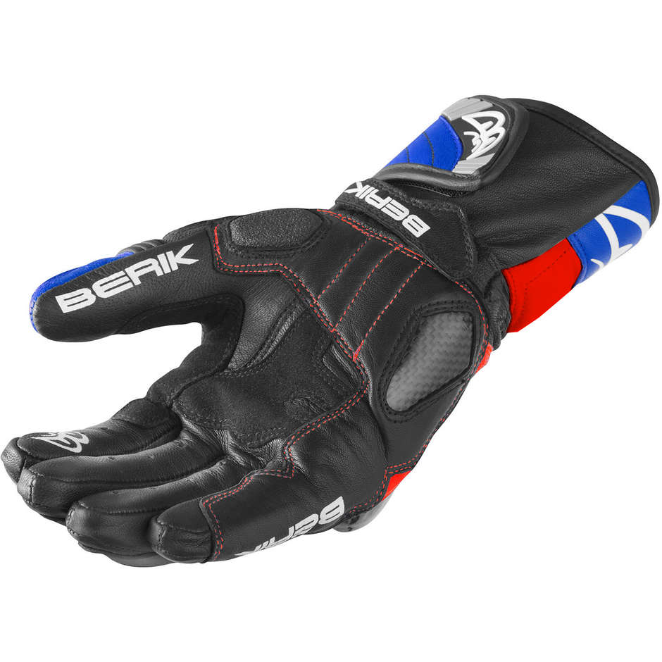 Gloves Moto Racing Leather Berik 2.0 195102 Black Red Blue