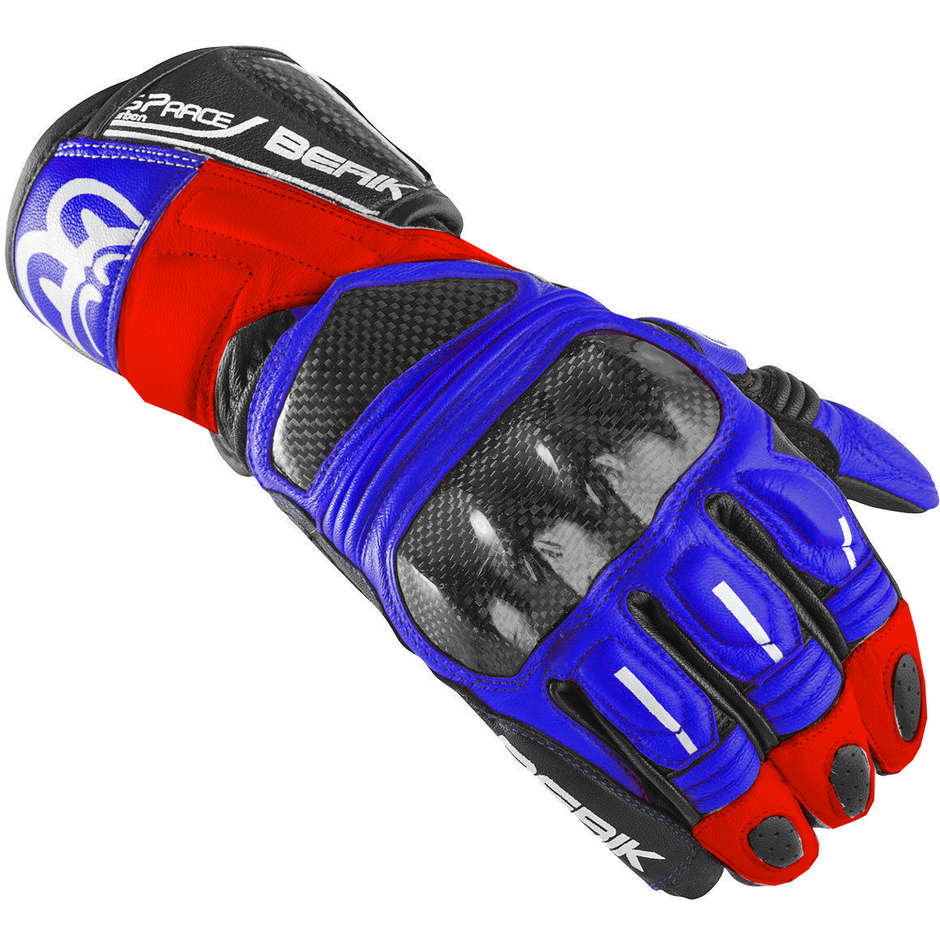 Gloves Moto Racing Leather Berik 2.0 195102 Black Red Blue