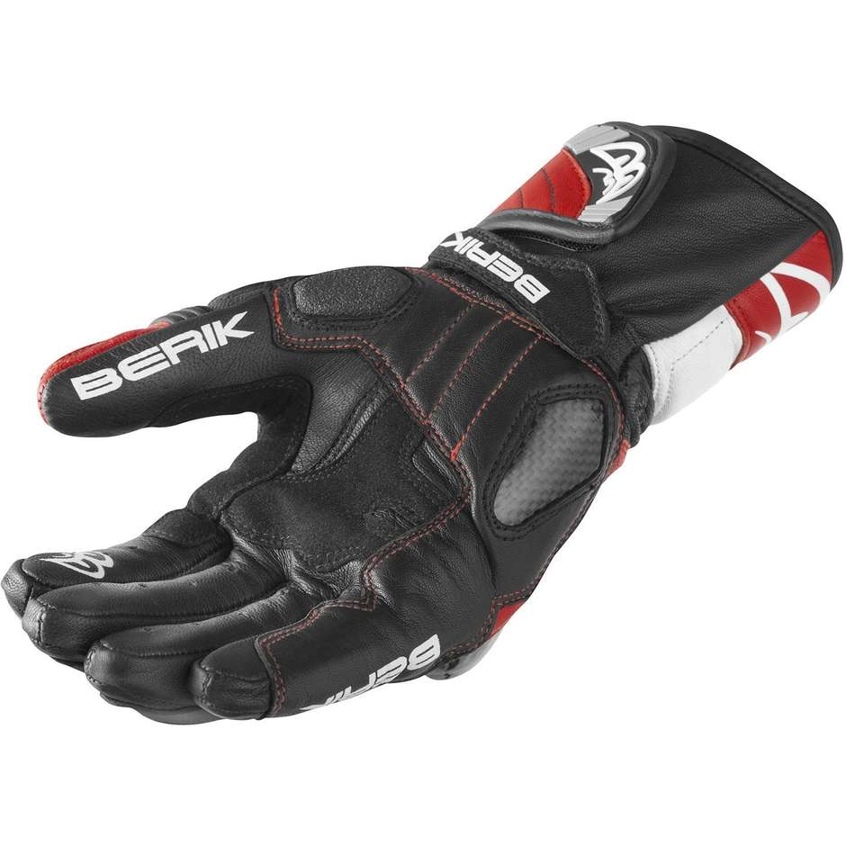Gloves Moto Racing Leather Berik 2.0 195102 Black White