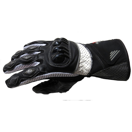 Gloves Motorcycle Racing Leather and Fabric Sheild With Protections