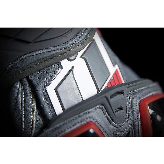 Gloves Motorcycle Racing Leather Icon Hypersport Pro Long Hi-Vision