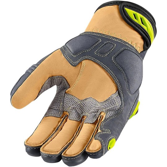 Gloves Motorcycle Racing Leather Icon Hypersport Short Hi-Vision