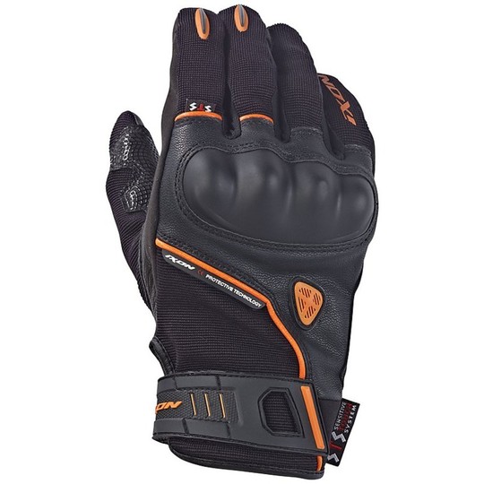 Gloves Summer Roadster Ixon Rs Leather Grip Black Orange