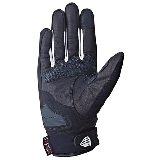 Gloves Summer Roadster Ixon Rs Leather Grip Black White Red