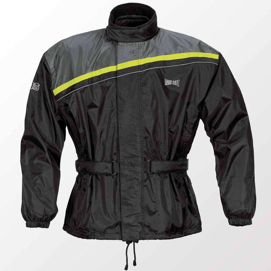 Gms DOUGLAS Rainproof Motorcycle Jacket Black Yellow Fluo