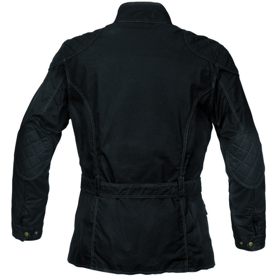 Gms DOVER Black Waxed Cotton Motorcycle Jacket