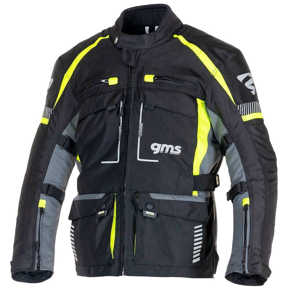 Gms EVEREST 3in1 Touring Motorcycle Jacket Black Anthracite Yellow