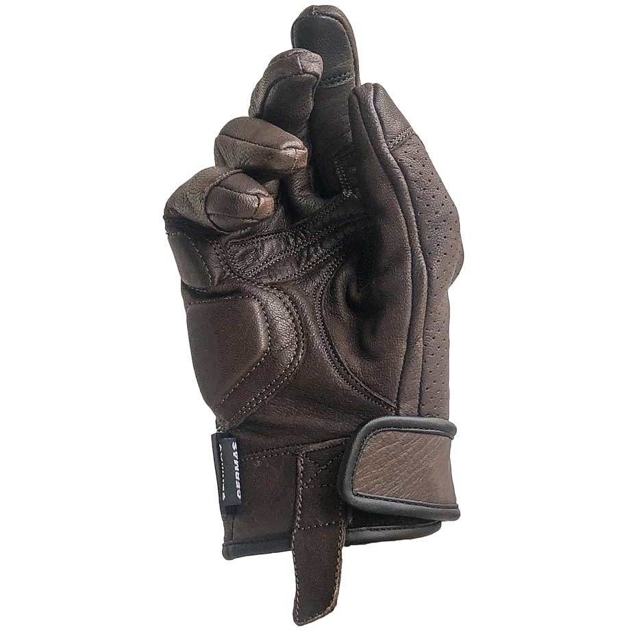 Gms FLORIDA Brown Custom Leather Motorcycle Gloves