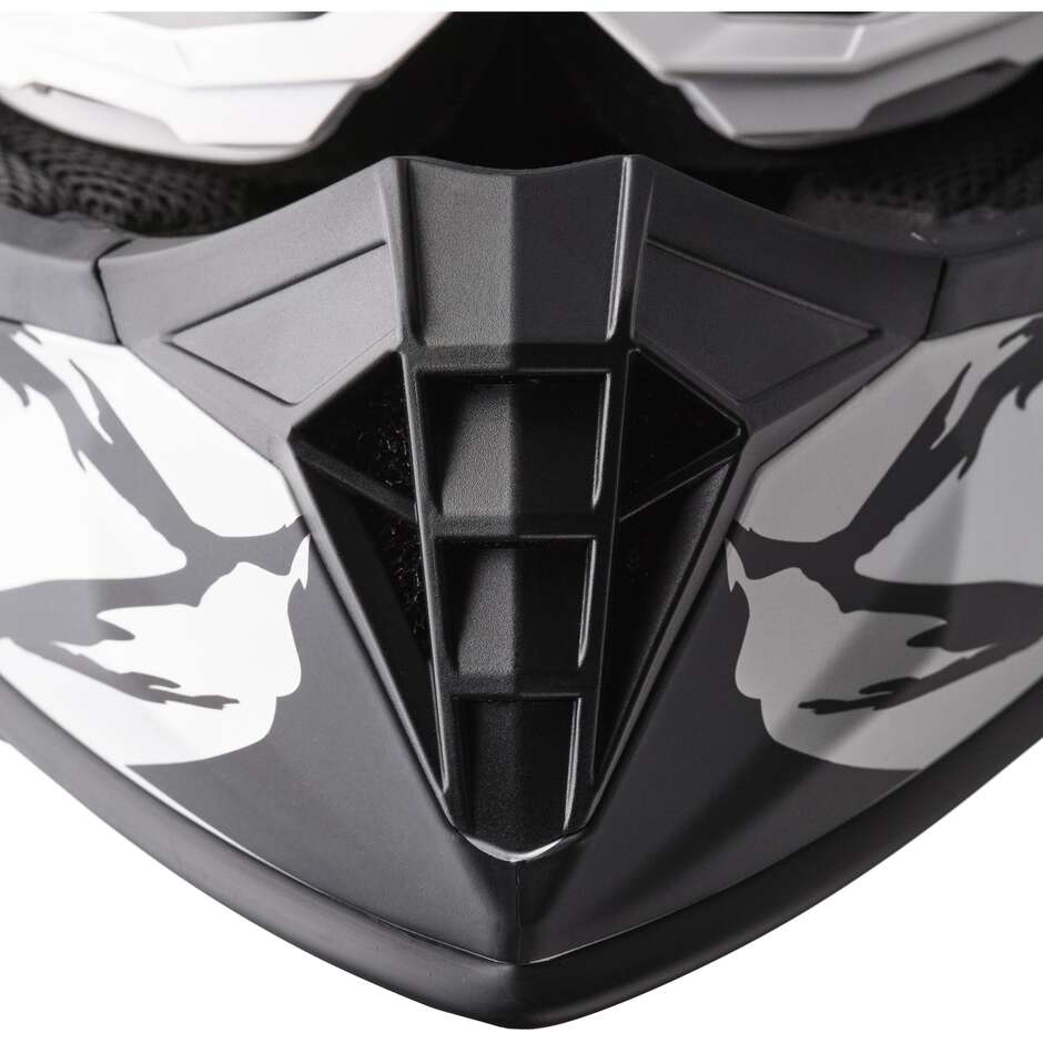 GMS Fortis Graffi Motocross Helmet, Matte Black and White