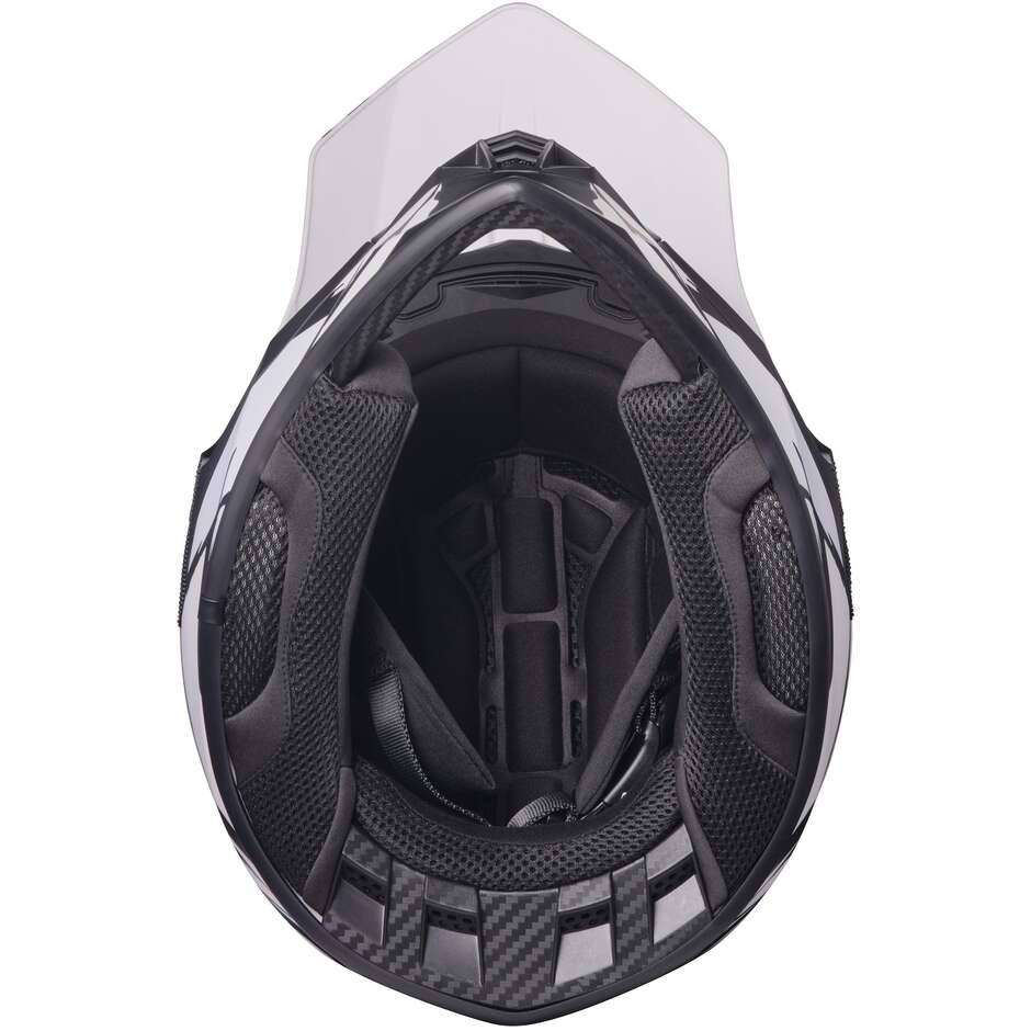 GMS Fortis Graffi Motocross Helmet, Matte Black and White
