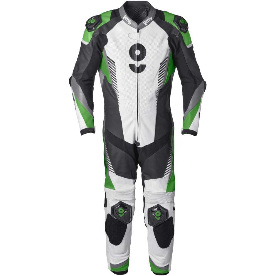 Gms Full Motorcycle Suit Leather Suit GRC-1 1PCS Black White Green
