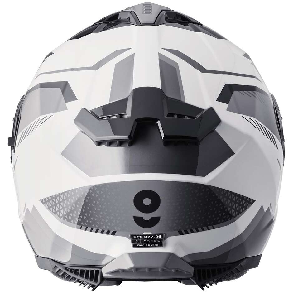 GMS Gelero Full Face Motorcycle Helmet White Grey Dark Grey