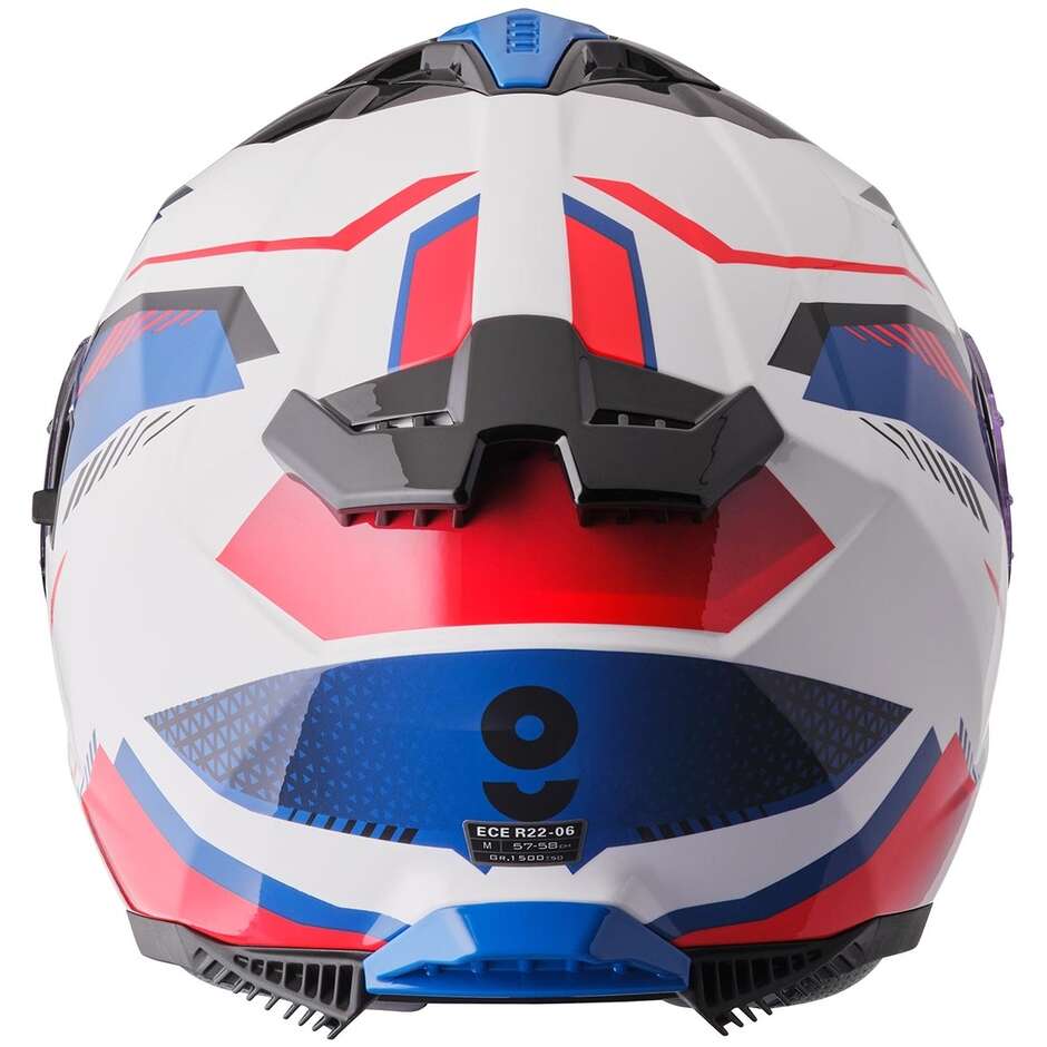 GMS Gelero Full Face Motorcycle Helmet White Red Blue