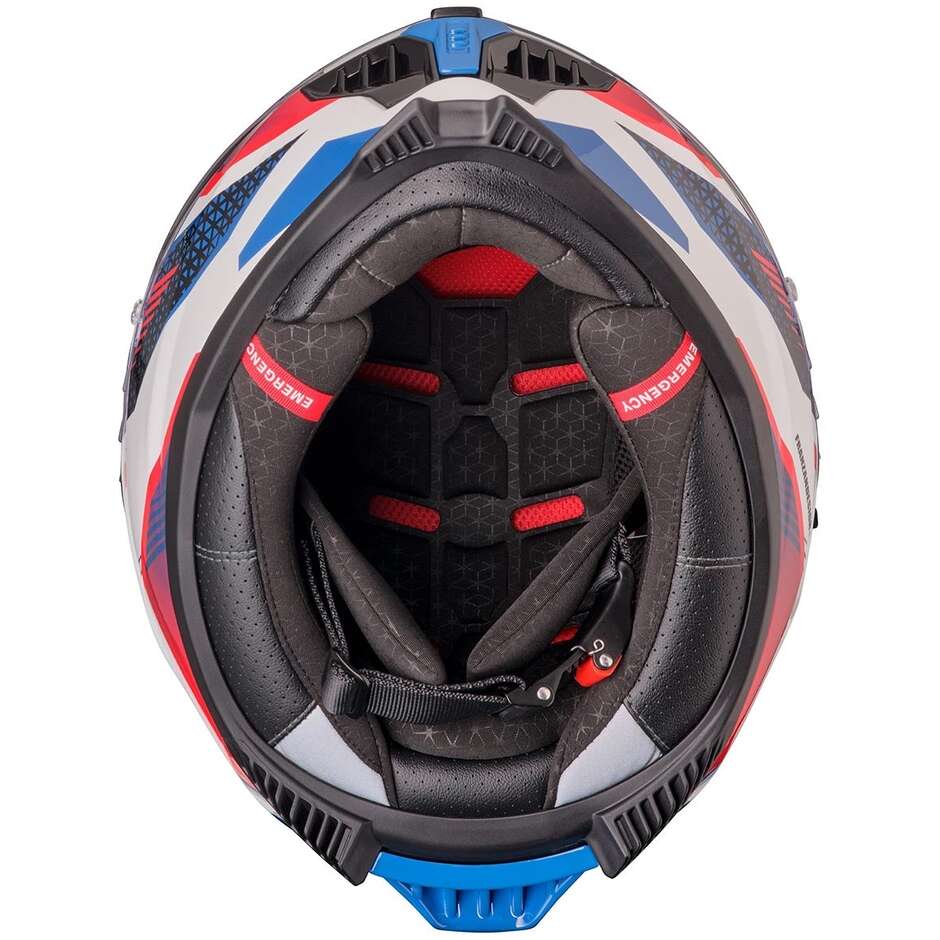 GMS Gelero Full Face Motorcycle Helmet White Red Blue