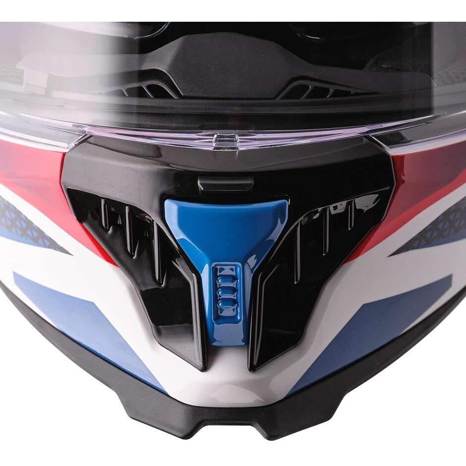 GMS Gelero Full Face Motorcycle Helmet White Red Blue