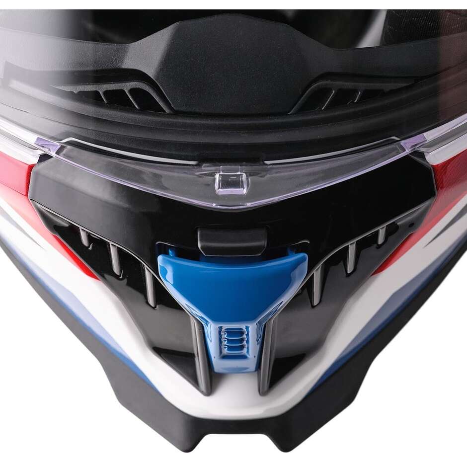 GMS Gelero Full Face Motorcycle Helmet White Red Blue