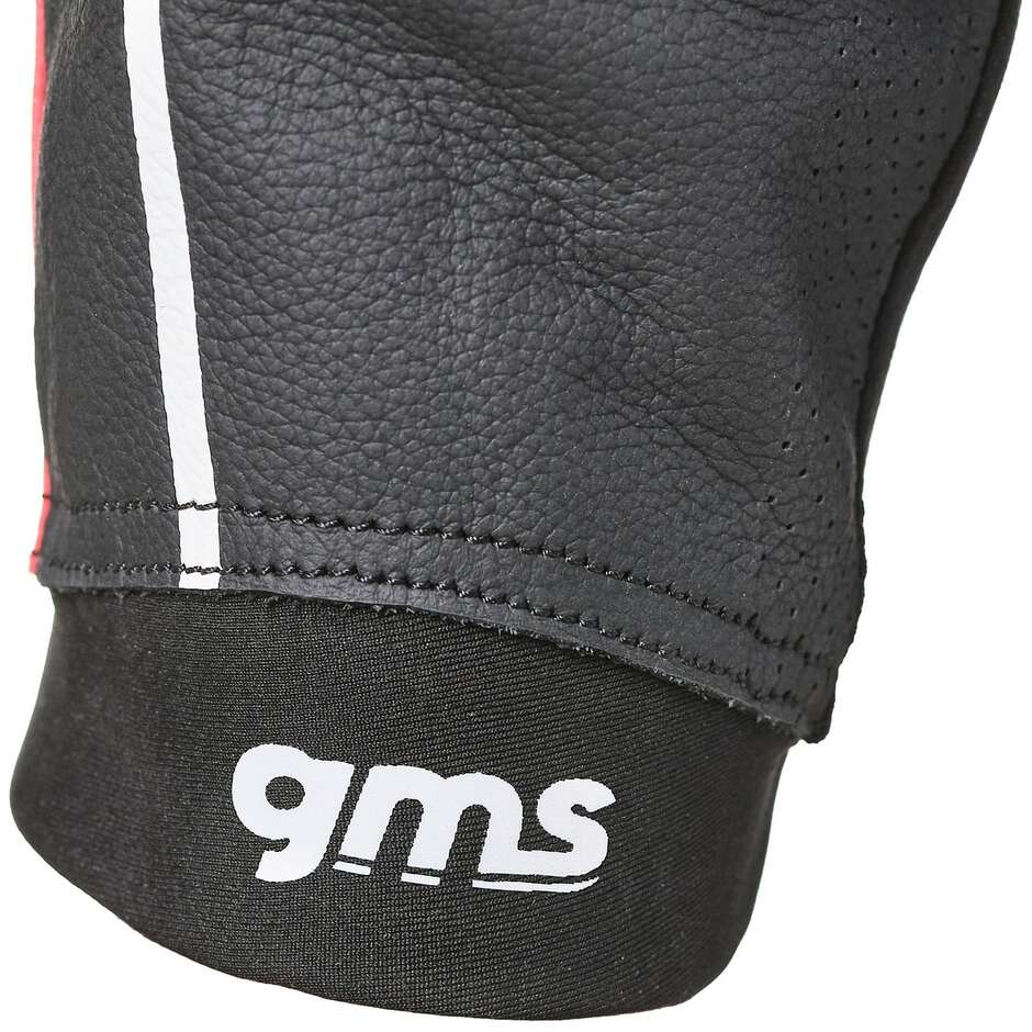 GMS GR-1 Teilbarer Leder-Motorradanzug Schwarz Grau Weiß