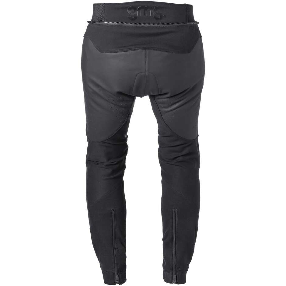 Gms GS-1 Motorradhose aus schwarzem Leder