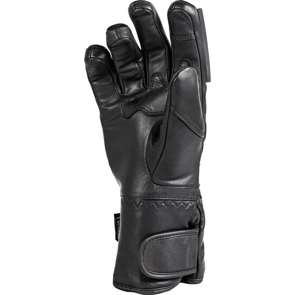 Gms GUARD WP Black Leather Motorcycle Gloves