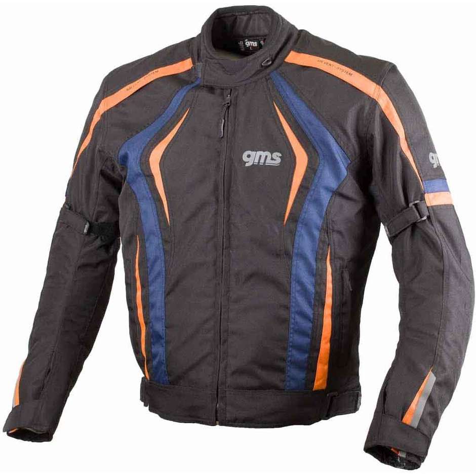 Gms PACE Black Navy Blue Orange Sport Motorcycle Jacket