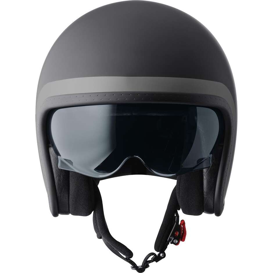 GMS Ride Jet Motorcycle Helmet, Matt Black and Grey