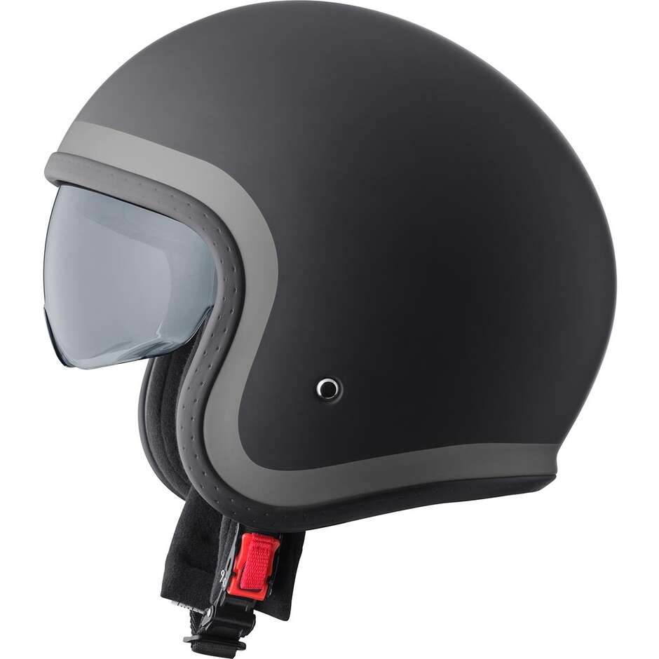 GMS Ride Jet Motorcycle Helmet, Matt Black and Grey