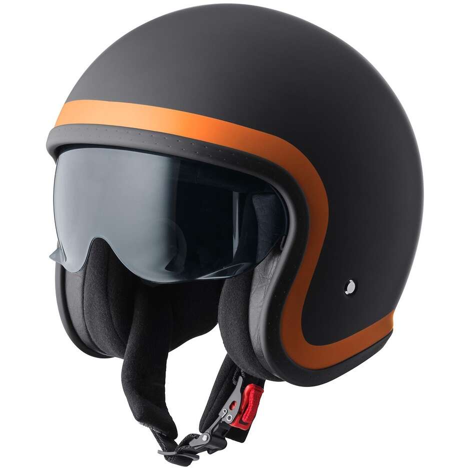 GMS Ride Jet Motorradhelm, Matt Schwarz und Orange