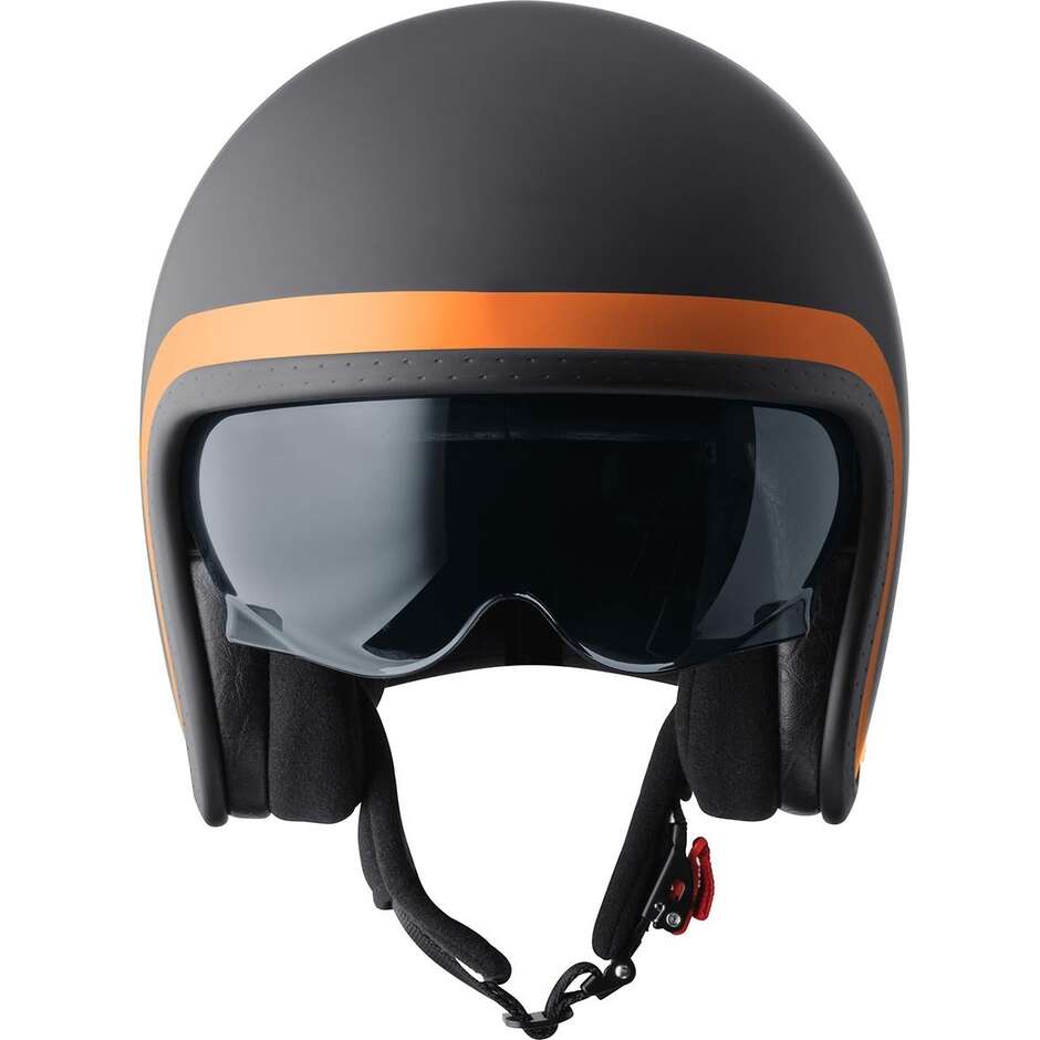 GMS Ride Jet Motorradhelm, Matt Schwarz und Orange