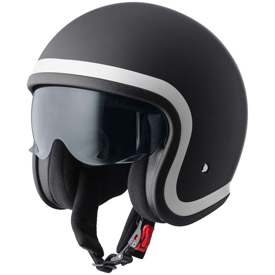 GMS Ride Jet Motorradhelm, Matt Schwarz und Weiß