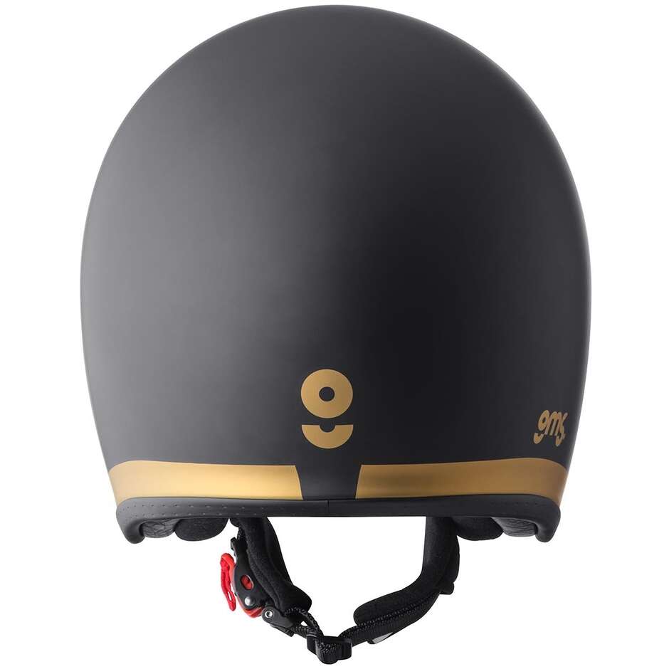 GMS Ride Jet Motorradhelm, Mattschwarz, Gold