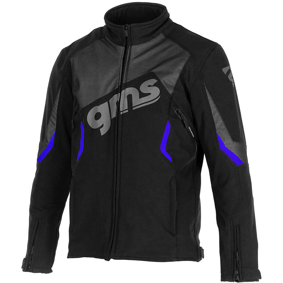 GMS SOFTSHELL ARROW Motorcycle Jacket Black Blue