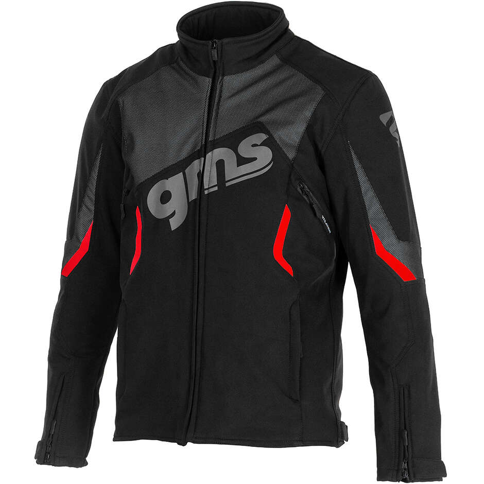 GMS SOFTSHELL ARROW Motorcycle Jacket Black Red