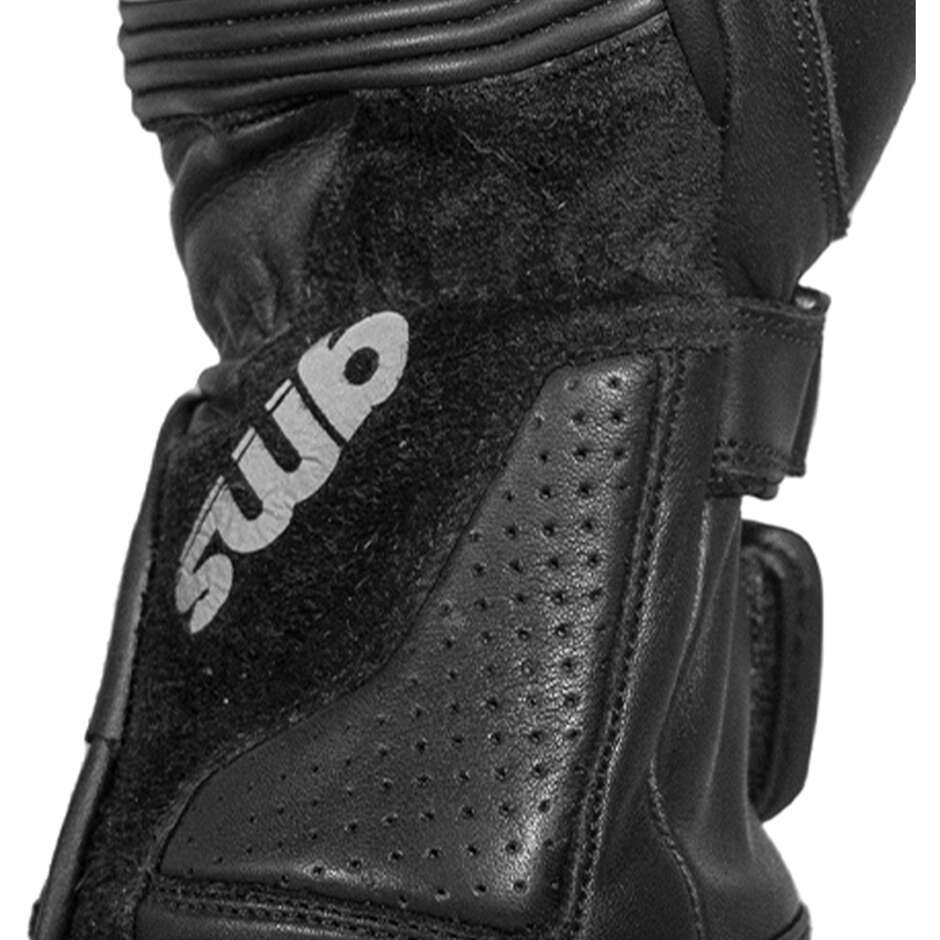 GMS STRIKE Motorradhandschuhe aus schwarzem Leder