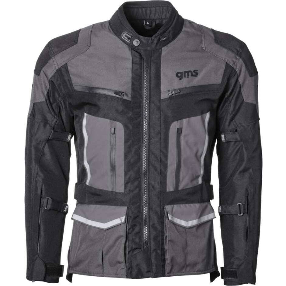 Gms TIGRIS WP Motorradjacke Anthrazit Schwarz