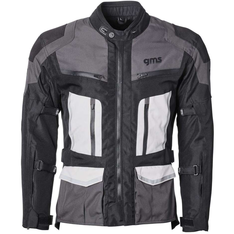 Gms TIGRIS WP Motorradjacke Schwarz Anthrazit Weiß