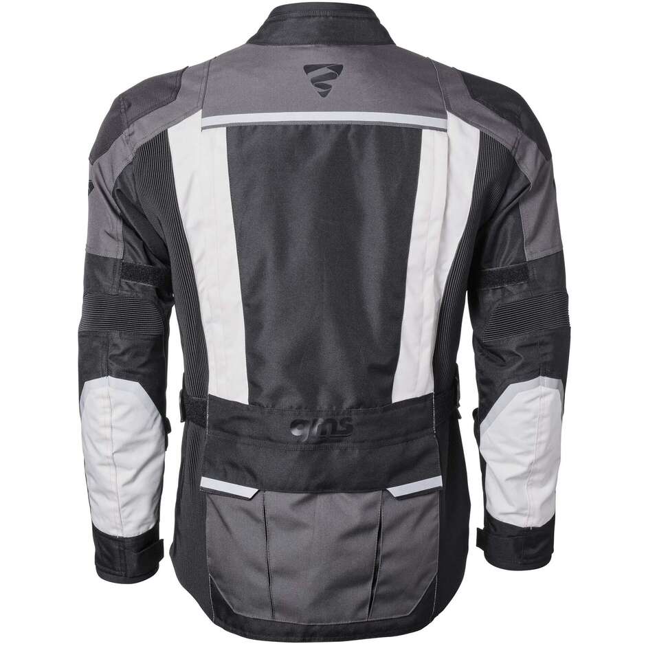 Gms TIGRIS WP Motorradjacke Schwarz Anthrazit Weiß