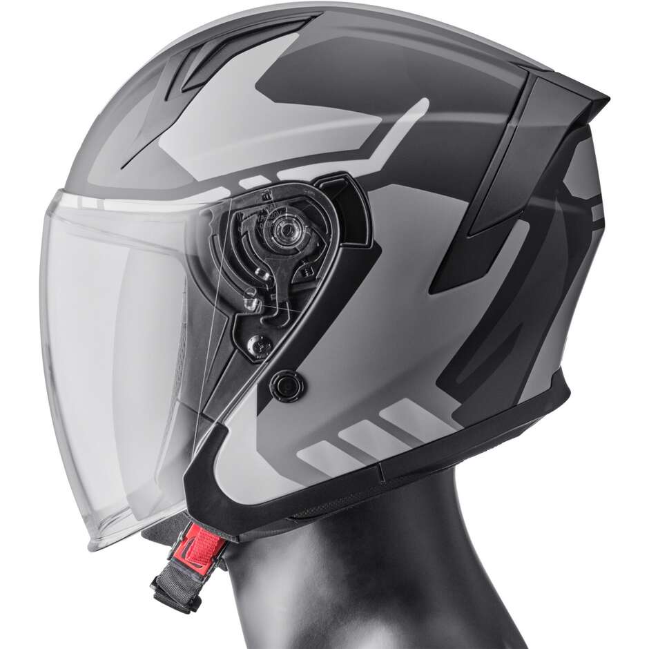 Gms Vectus Graphic Jet Motorradhelm Schwarz Grau